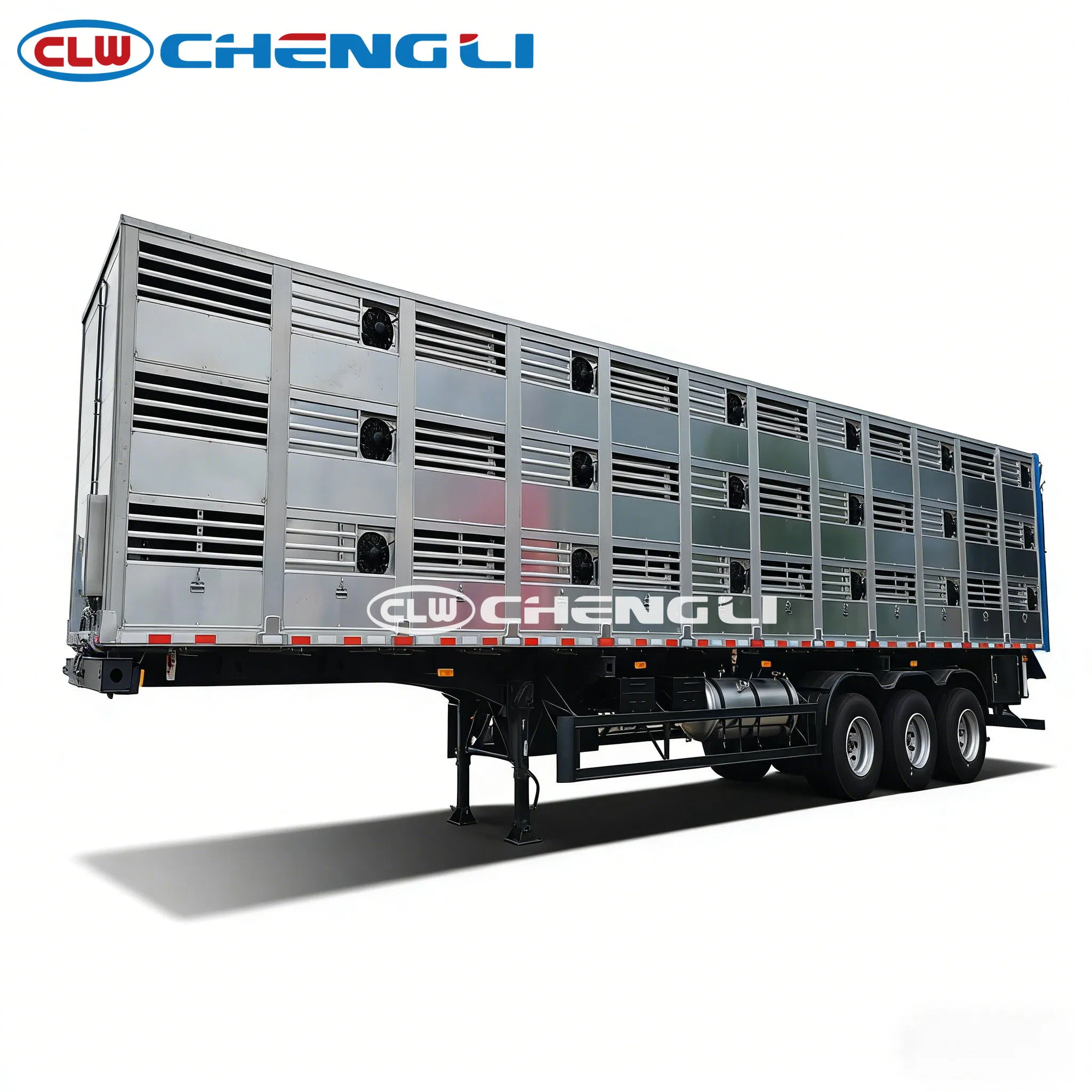 Semi-remorque bétaillère aluminium 3 essieux – 3 niveaux – vue 3