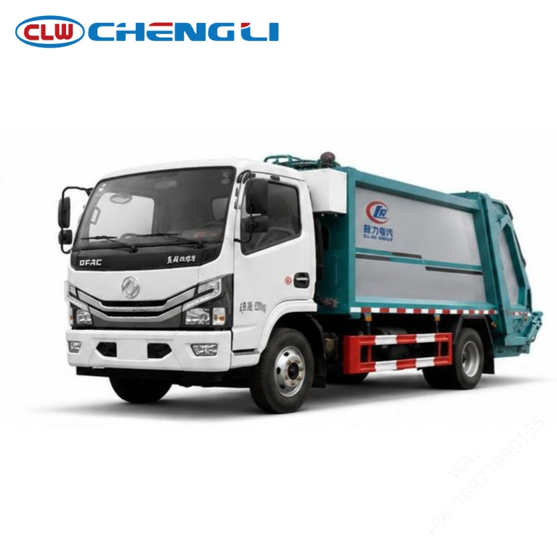 Camion compacteur Dongfeng 4×2, vue avant gauche